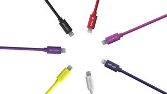 Porodo PVC Cable Compatible for Lightning Devices 1.2m 2.4A, Fast Data Sync & Charge, Durable and Portable Connector, Tactile & Robust Exterior, Dirt Resistance, MFi Certified