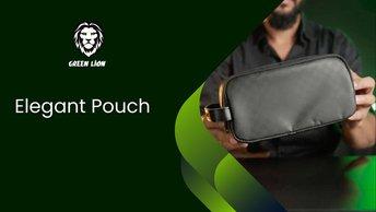 Green Lion Elegant Pouch, Easy for Carrying, Suitable for Outdoor, Business, Office, School