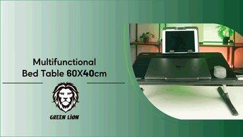 Multi Functional Bed Table All-in-One Bedside Desk: iPad Groove, Storage & Reading Stand.