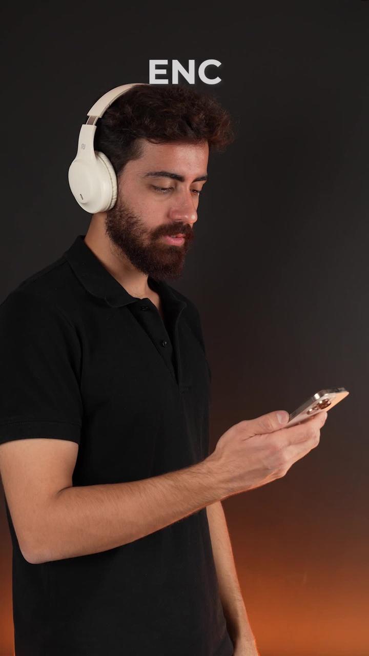 Porodo Soundtec Wireless Headphones with 400mAh Battery Capacity, 1.5 Hours Recharge Time, Up to 50 Hours Working Time, Type C Charging Port, Bluetooth V5.4
