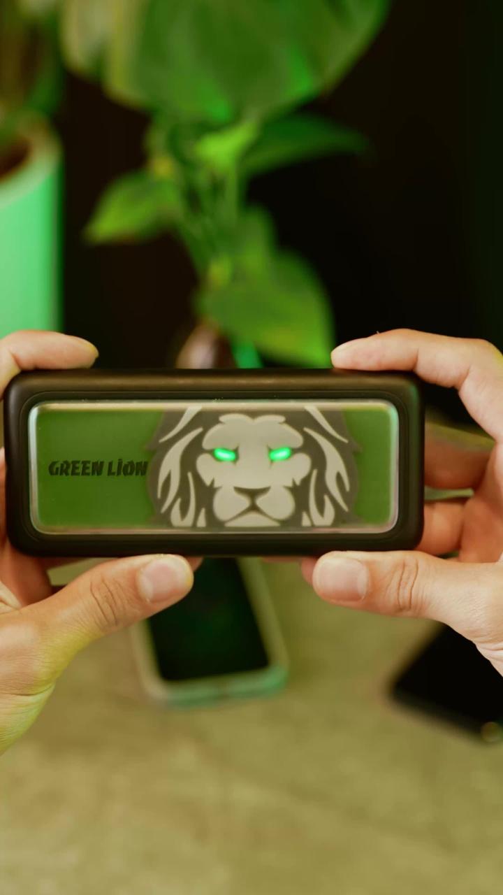 Green Lion Le Lion Integrated 10000mAh Power Bank with 4-in-1 Charging, USB-C & USB-A Ports, ABS Material, Built-in Cables, PD 36W Fast Charging, LED Indicator - Black