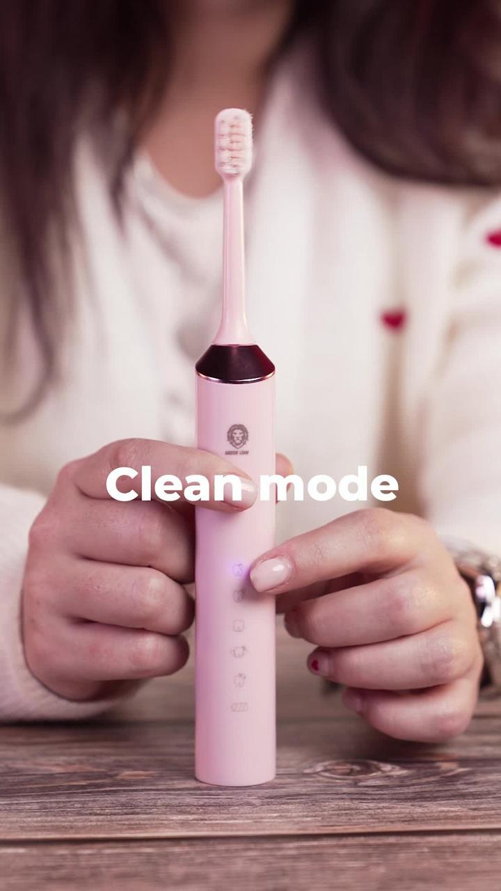 Green Electric Toothbrush with 4 Brush Heads, Suitable for Sensitive & Stained Teeth, 2-Minute Intelligent Timer, 5 Brush Modes, Slim Design - White