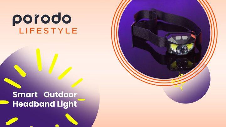 Lifestyle By Porodo Smart Outdoor Headband Light - Black