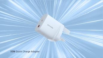 Porodo Quick Charger Power Adapter 33W PD GaN - White - PD-FWCH008-WH