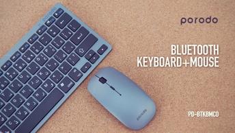 Porodo Super Slim and Portable Bluetooth Keyboard with Mouse (English/Arabic)- Gray- PD-BTKBMCO-GY