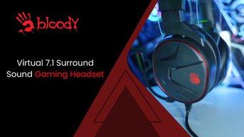 Bloody Virtual 7.1 Surround Sound Gaming Headset - Black/Red - G600I