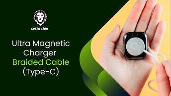 Green Lion Ultra Magnetic Charger Braided Cable 1M (Type-C) for iWatch - White - GNIWCHULWH