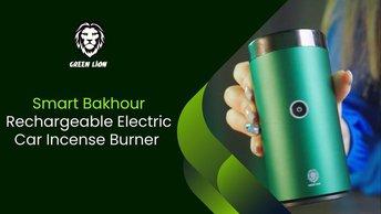 Green Lion Smart Bakhour Rechargeable Electric Car Incense Burner - Green - GNSBKURGN
