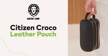 Green Lion Citizen Croco Leather Pouch - GNCITICRPCHBK