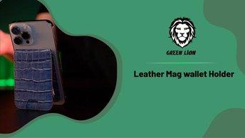 Green Lion Leather Mag wallet Holder - GNLEMAGWALLBK