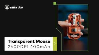 Green Lion Transparent Mouse 2400DPI 400mAh - GNTRAMOUSEGY