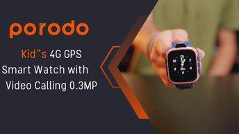 Porodo Kid"s 4G GPS Smart Watch with Video Calling 0.3MP - Pink - PD-K4GSWV2-PK