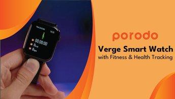 Porodo Verge Smart Watch with Fitness & Health Tracking - Black - PD-VERGE-BK