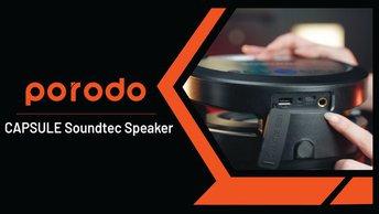Porodo CAPSULE Soundtec Speaker - Black/Gold - PDCAPSPK-BKGD