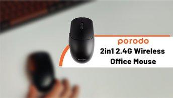 Porodo 2in1 2.4G Wireless Office Mouse - PD-21MIOM-BK