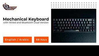 Porodo Gaming 68Keys Mechanical Keyboard with Wired and Bluetooth Dual - PDX214-BK