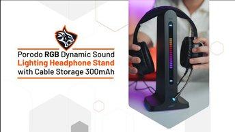 Porodo Gaming RGB Dynamic Sound Lighting Headphone Stand with Cable Storage 300mAh - PDX528