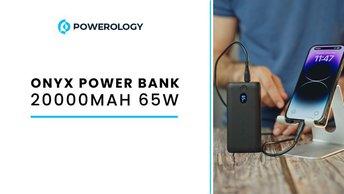 Powerology 20000mAh 65W Onyx Power Bank - PPBCHA19