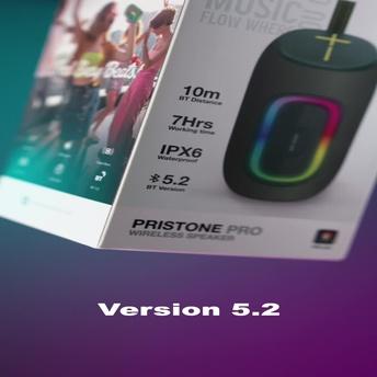 Green Lion Pristone Pro Wireless Speaker, Extra Bass, IPX6 Waterproof, 7 Hours Play Time, RGB Light