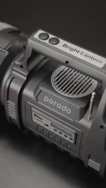 Porodo LifeStyle Outdoor 10W 3 in 1 Flashlight with FM Radio and Bluetooth Speaker