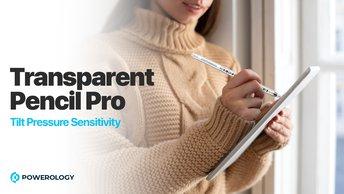 Powerology Transparent Pencil Pro 2018-2022 iPad Models, 1.5mm Pen Tip, Magnetic & Wired Charging, 11 hours Working Time Palm Rejection, Tilt Pressure Function