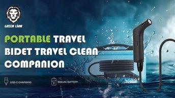 Green Lion Portable Travel Bidet, 2.3L Water Container, 1.2m Hose Length, 800mAh Battery Capacity, IPX6 Waterproof