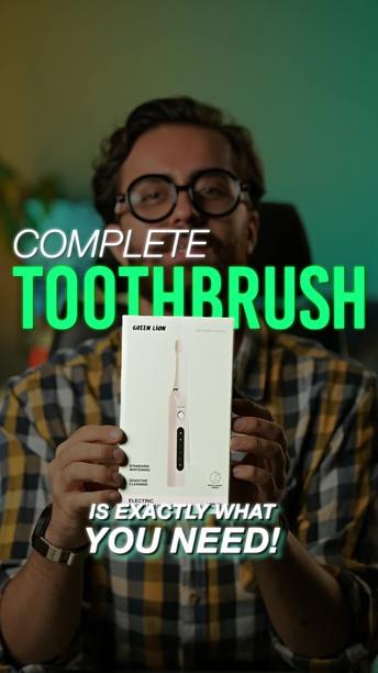 Green Lion Electric Toothbrush Gen-2 with 5 Brush Modes, Sonic Technology, IPX7 Water-Resistant, 3-Minute Intelligent Timer, Suitable for Sensitive & Discolored Teeth - White