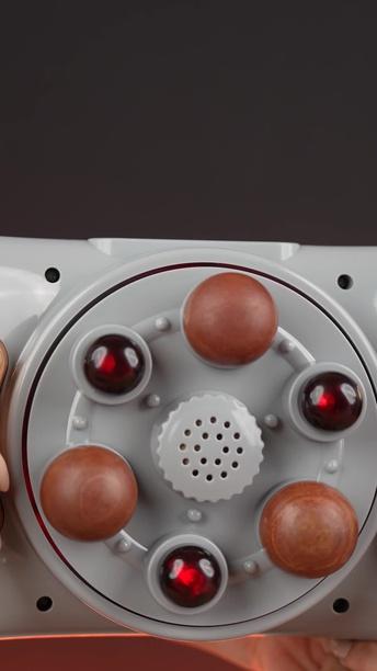 Porodo Lifestyle Red Light and Hot Compress Massager, 2000mAh Battery Capacity, Type-C Charging Port, 3H Recharge Time, 1H Usage Time - White