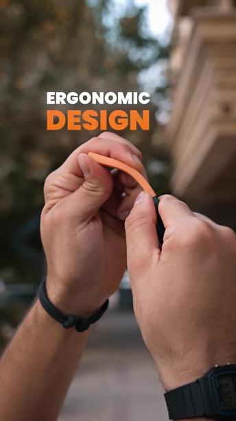 Porodo Lifestyle Velora Smart Sunglasses with Built-in Microphone, 4 Hours Playtime, Magnetic Charging Interface, UV400 Protection, Bluetooth Version 5.3, 10-15m Transmission Range, 2x 80mAh Battery Capacity, IPX4 Water Resistance Level, Touch Control, Dual Stereo Speakers - Orange / Black