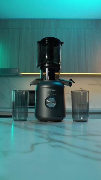 Green Lion Slow Juicer Pure Copper Motor, 103mm Large Diameter, Low-Speed DC Motor, 59 dB Low Noise - Black