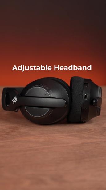 Porodo Gaming Triple-Mode Gaming Headphone with Noise-Canceling Microphone, 800mAh Battery Capacity, 2.4G & Bluetooth Wireless Connectivity, RGB Lights - Black