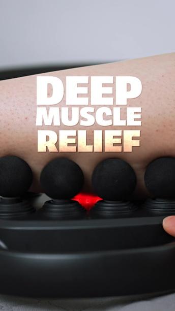 Porodo Lifestyle Power Pulse 8-Head Massage Gun with Red Light Therapy, 9 Speed Levels, 2 Hours Working Time, 3200 RPM Motor Speed, 25W Rated Power, 1500mAh Battery Capacity, USB-C Charging Port, Timed Massage Sessions, Deep Muscle Relief - Black