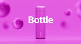 Porodo Smart Water Bottle with Temperature Indicator 500ml ( Round Shape ) - Pink - PD-TMPBTV2-PK