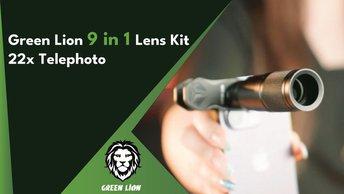 Green Lion 9 in 1 Lens Kit 22x Telephoto - Black - GN9IN1LNSKTBK