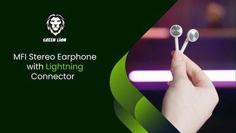 Green Lion MFI Stereo Earphone with Lightning Connector - GNMFISTEWH