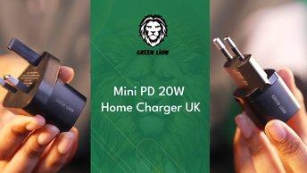 Green Lion Mini PD 20W Home Charger UK - Black - GNMIUK20WHCBK - GNMIEU20WHCBK