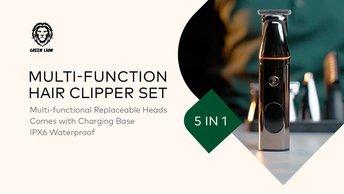 Green Lion 5 In 1 Multi-Function Hair Clipper Set 600mAh - GN5IN1MHTRMBK
