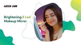 Green Lion Brightening 6 Led Makeup Mirror - White - GNBR6LEDMIRWH - GNBR9LEDMIRWH