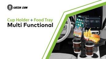 Green Lion Cup Holder + Food Tray Multi Functional - GNMLFNCTRAYBK
