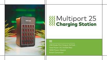 Green Lion Multiport 25 Charging Station - GNMULPORT25BK