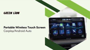 Green Lion Portable Wireless Touch Screen Carplay/Android Auto - Black - GNPWIRSCPAUBK