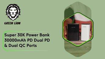 Green Lion Super 30K Power Bank 30000mAh PD Dual PD & Dual QC Ports - GNSPR20KPBBK - GNSPR30KPBBK