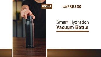 LePresso 600ml Smart Hydration Vacuum Bottle - LP600SBBK