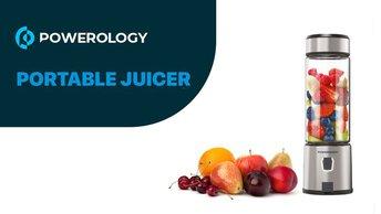 Powerology 6-Blade Portable Juicer 450mL 126W with Built-in Battery 2500mAh, All New High-Powered Portable Juicer, Electric USB Rechargeable Juice Blender