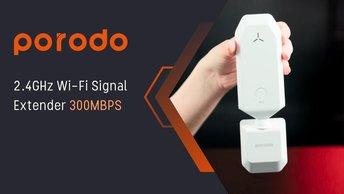 Porodo 2.4GHz Wi-Fi Signal Extender 300MBPS UK – White - PD-24GWFE-WH