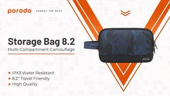 Porodo Lifestyle Multi-Compartment Camouflage Storage Bag 8.2" - Blue - PD-BGCAMO82-BU