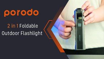 Lifestyle By Porodo 2 in 1 Foldable Outdoor Flashlight - Black - PD-LS5WFLS