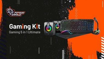 Porodo Gaming 5 in 1 Ultimate Gaming Kit (Keyboard/Speakers/Microphone/Mouse/pad) - PDX215-BK