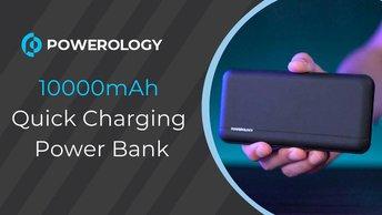 Powerology 10000mAh Quick Charging Power Bank - Black - PPBCHA14-BK