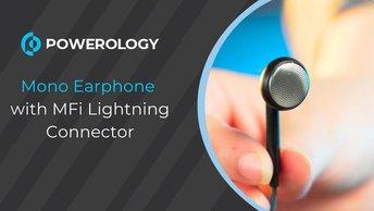 Powerology Mono Earphone with MFi Lightning Connector - Black - PSLEPBK
